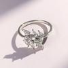 Geometric Design Ring Woman, Niche Personalized Design Jewelry, Leaf Water Drop Ring