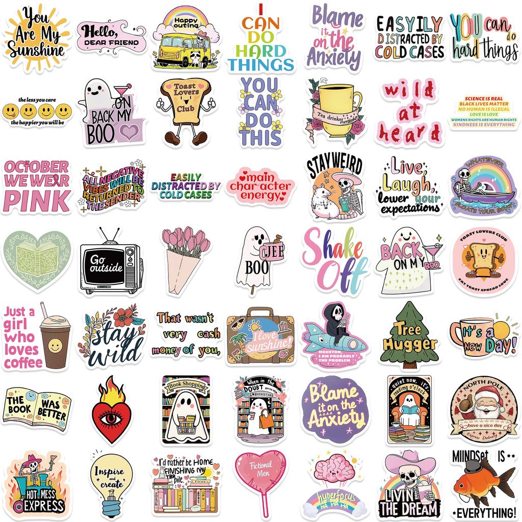 50 Cartoon Mixed Characters Graffiti Stickers Guitar Notebook Suitcase DIY Waterproof Stickers