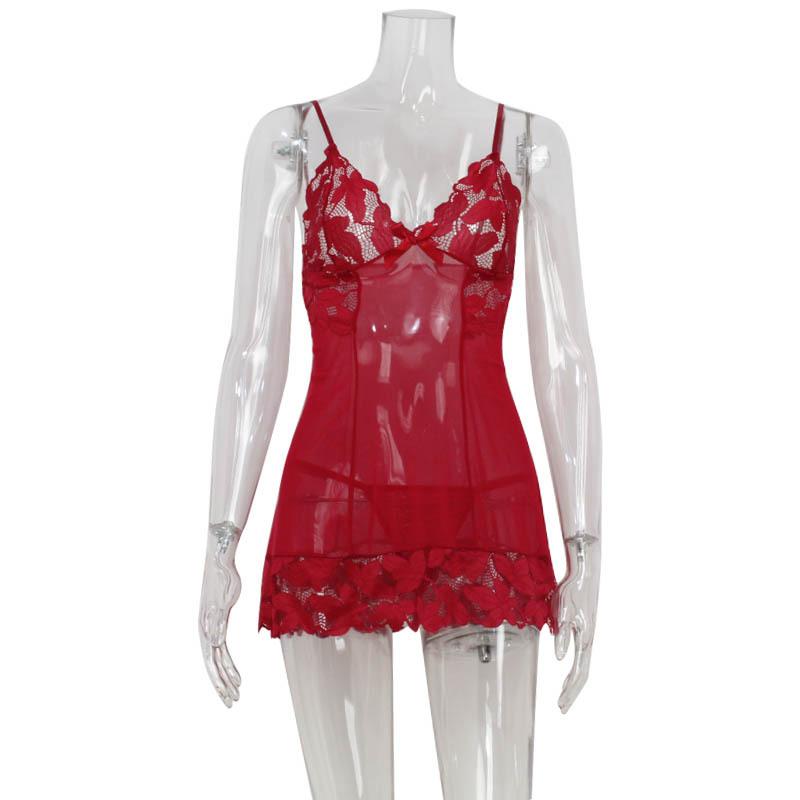 

Женское модное сексуальное кружевное прозрачное платье Spice Girl L красный