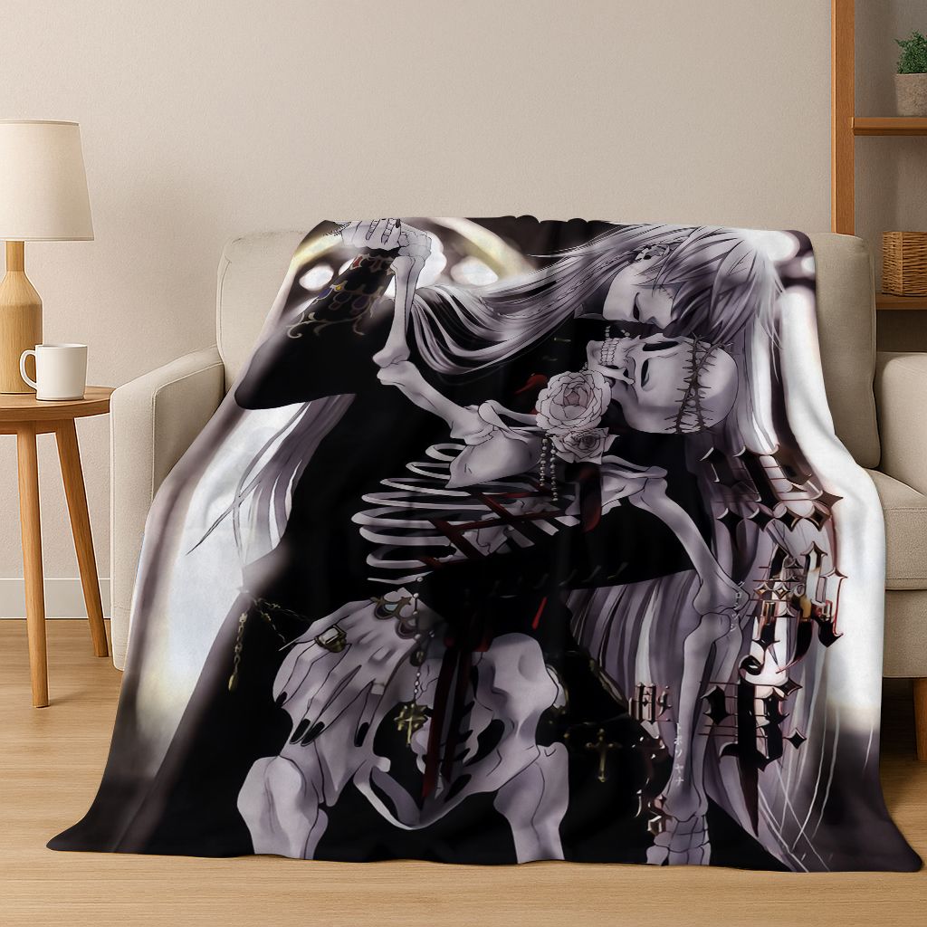 Anime Black Butler Sebastian Ciel Cartoon Cartoon Flannel Blanket,Cozy Soft Throw Blanket for Home Bedroom Bed Sofa Cover Kids