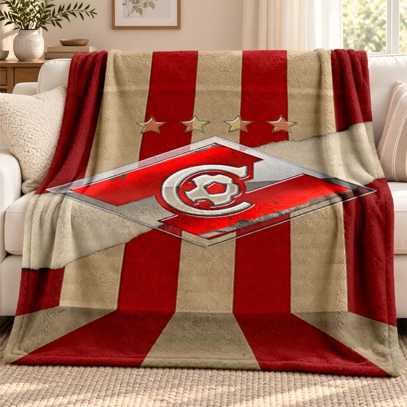FC Spartak Moscow blanket Flannel Blanket Soft Cozy Plush Throw for Sofa Bed Lightweight Home Decoration Outdoor camping