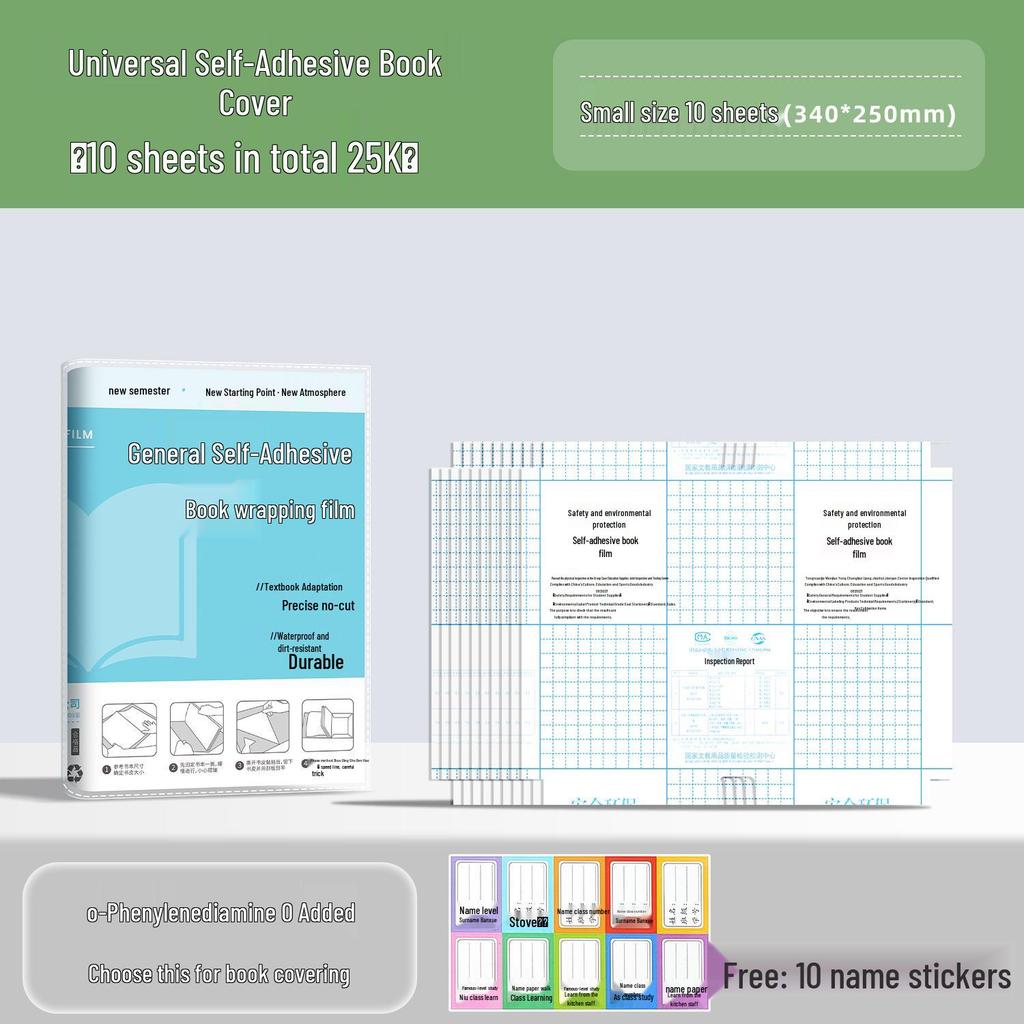 Transparent Self-Adhesive A4/B5 Durable Book Cover Set for Students