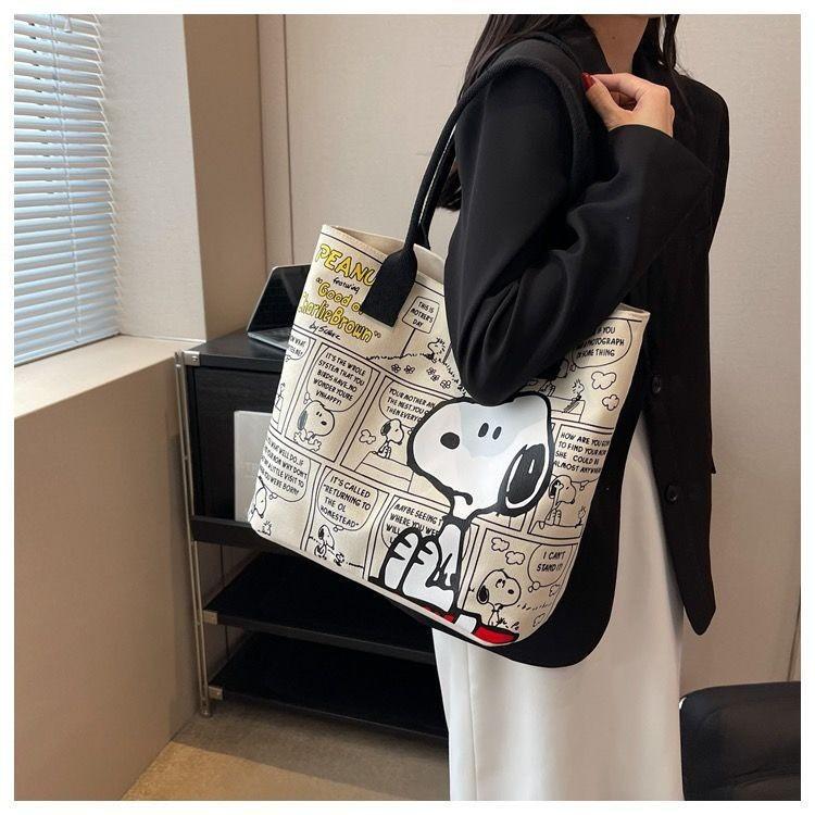 Bolsa de Lona Snoopy con Gran Capacidad para Viajes Casuales y Desplazamientos