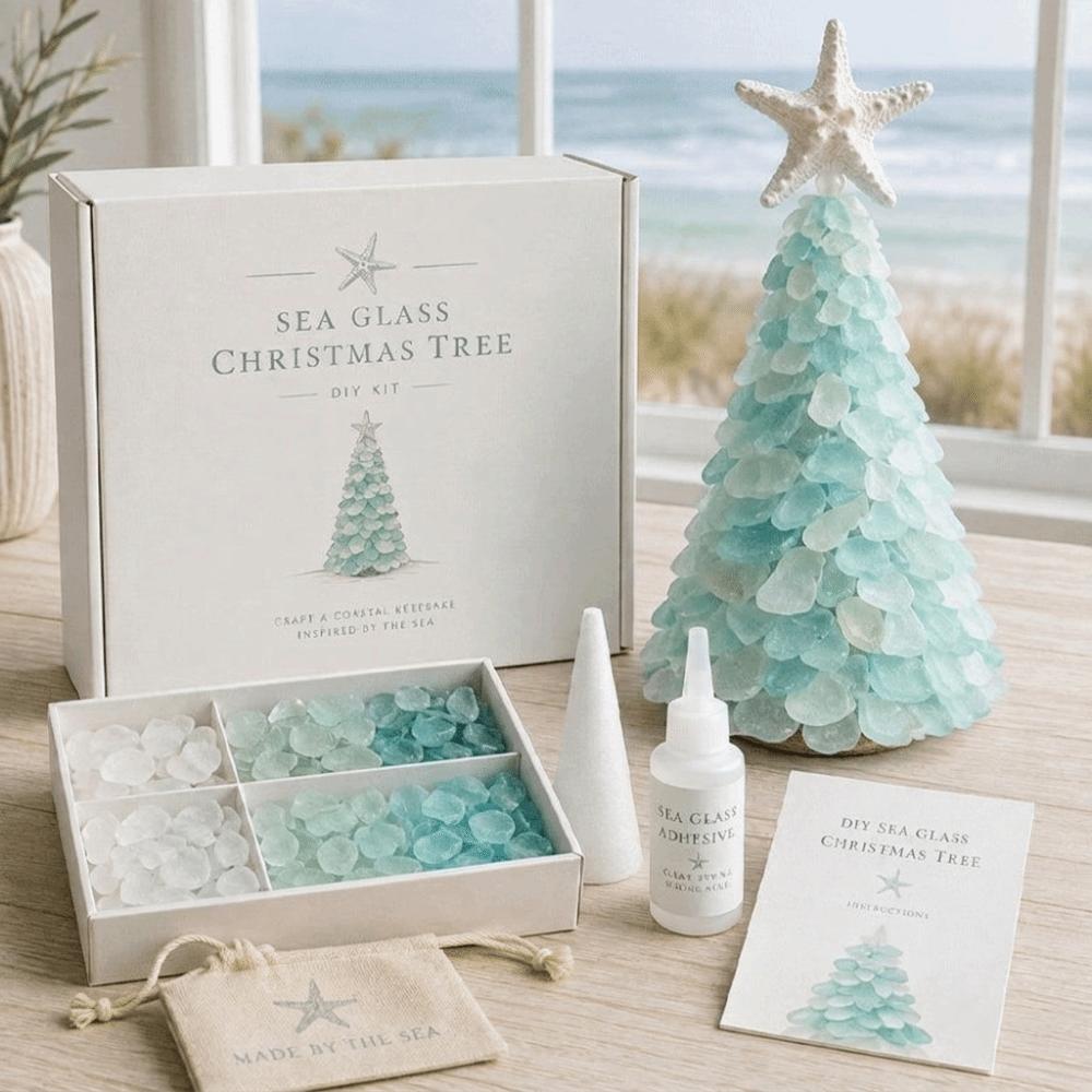 Handmade Sea Glass Tree Multi-Color Christmas Tree DIY Ornament Kids Gifts