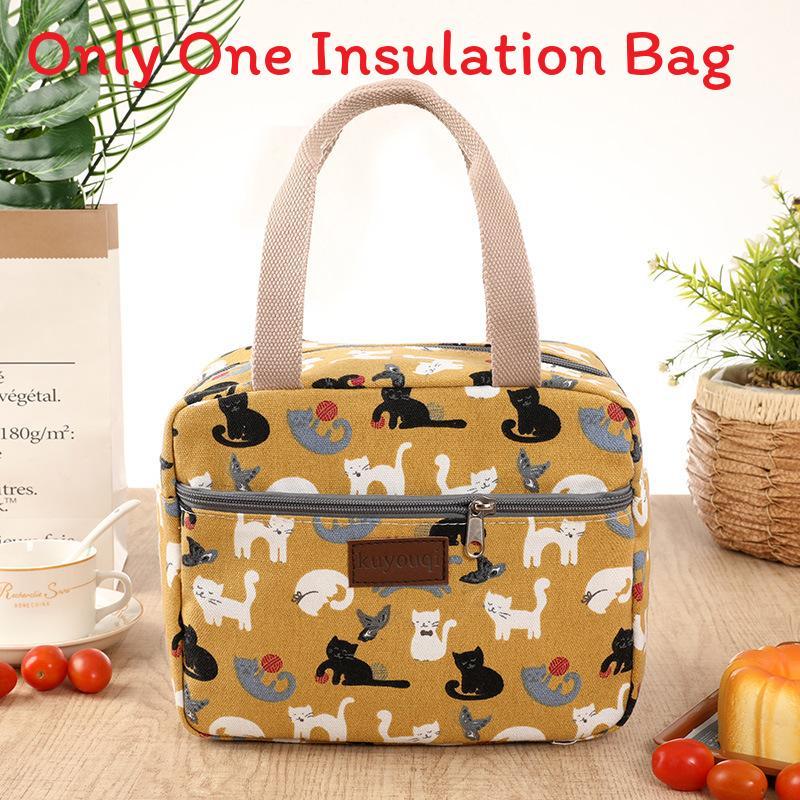 Canvas Lunch Bag For Office Workers With Thickened Handle And Style For Daily Use