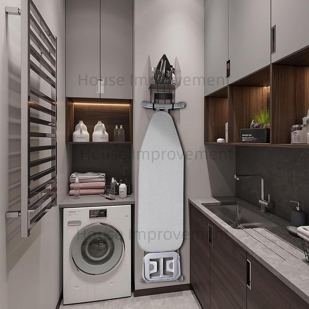 Iron Board Hanger Holder Ironing Board Hook Wall Mount Rack for Laundry Rooms Space-Saving Storage Rack Hanging Shelf Hanger
