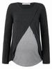Women's Long-Sleeved Nursing Top Graphite Bellybutton Maternity