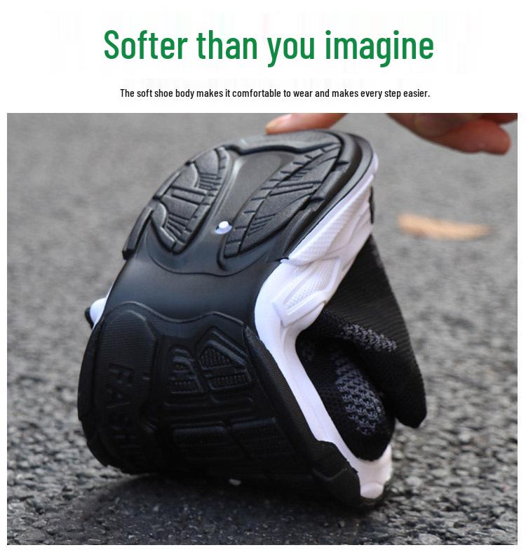 Men's Black Breathable Casual Running Shoes with Soft Mesh Soles