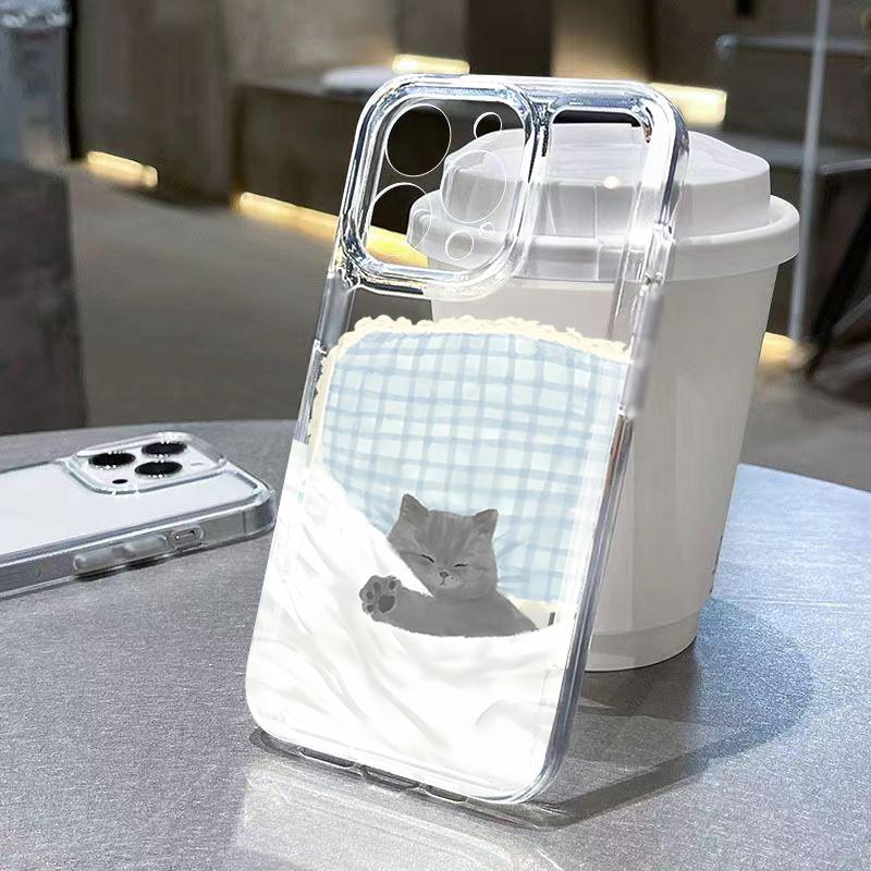 Cute Sleeping Dog Cat Clear Phone Case For Xiaomi Redmi Note 15 Pro 4G 14 12 12S 11 10 13 15 Pro Plus 5G 14C 13C 12C Soft Cover