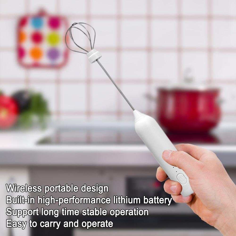 Wireless Egg Beater USB Charging Portable Milk Frother 400mAh Handheld Foam Maker Coffee Whisk Mixer Household Baking Tool