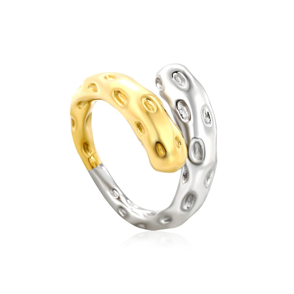 Niche asymmetric open ring fashion color matching gold single ring ring stainless steel electroplated 18K gold ring
