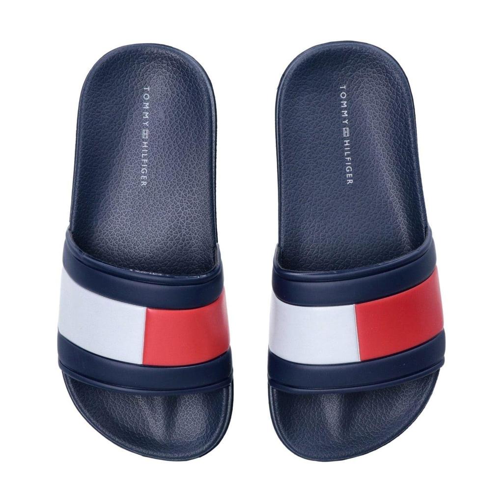 Tommy Hilfiger Childrens/Kids Flag Logo Open Toe Flat Slides