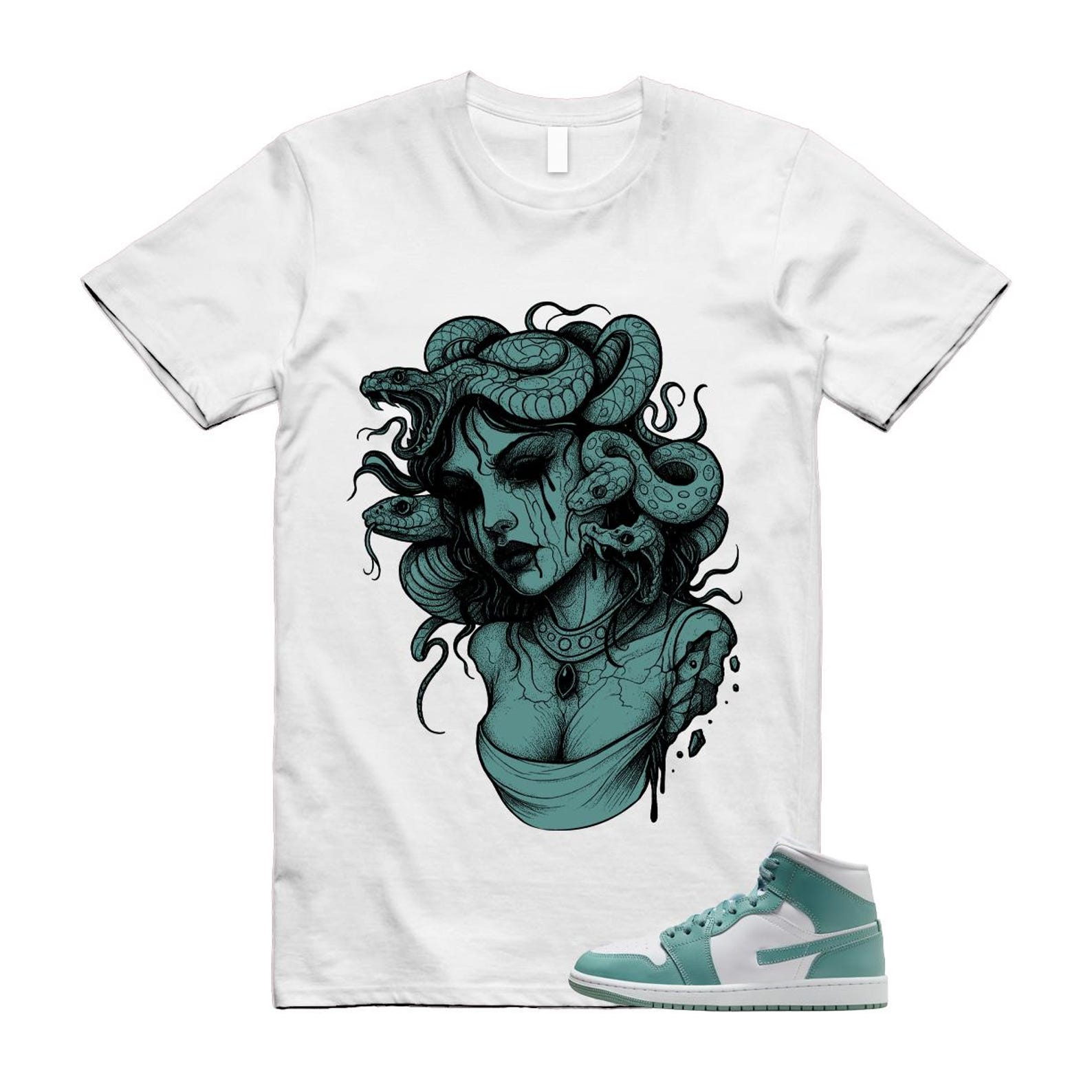 1 White Cannon Mid T Shirt Match SNAKES S