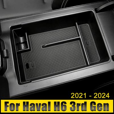For Haval H6 3rd Gen GT 2021 2022 2023 2024 HEV PHEV Car Central Console Armrest Storage Box Container Organizer Holder Tray