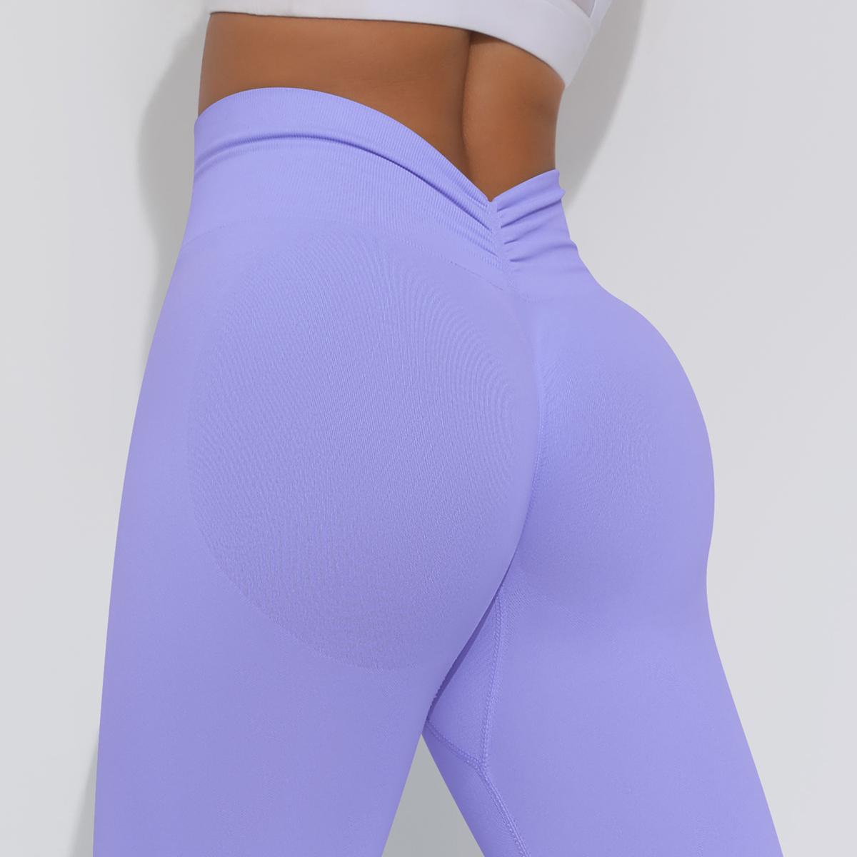 

Йога Bubble Butt Легінси Безшовні спортивні штани Жіночі тренажерні зали Еластичні трикотажні високою талією Фітнес Колготки S лавандовий
