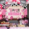 Rustic Cowgirl Birthday Party Backdrop Boho Country Happy Birthday Banner for Western Theme Birthday Decorations Baby Shower