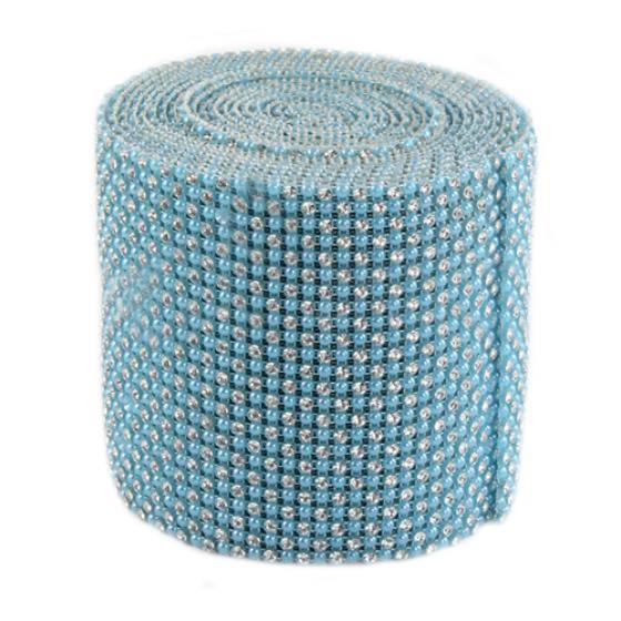 1 Yard Rhinestone Plastic Ribbon Roll Mesh Wrap Wedding Decoration