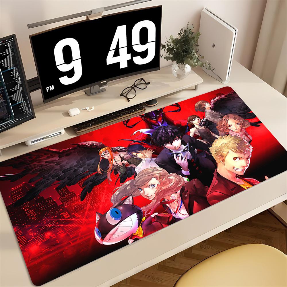 Tappetino per Mouse da Gioco Grande Tappetino per Scrivania Antiscivolo Bordi Cuciti Stampa Persona Anime Tappetino per Tastiera per Giocatore Ufficio a Casa