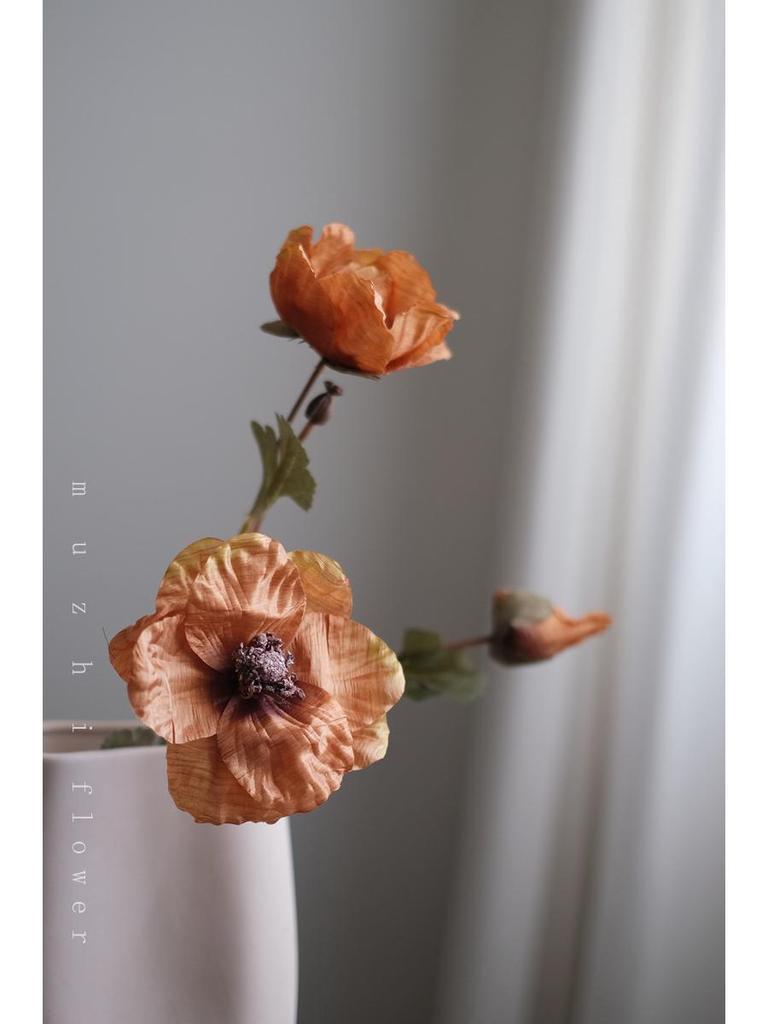 Vallmo Konstblommor - Lyxig Blomsterbukett för Vardagsrumsinredning