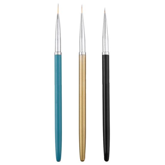 3Pcs Nail Art Brush Liner Pens UV Gel Polish Paint Drawing Brushes Manicure Tool