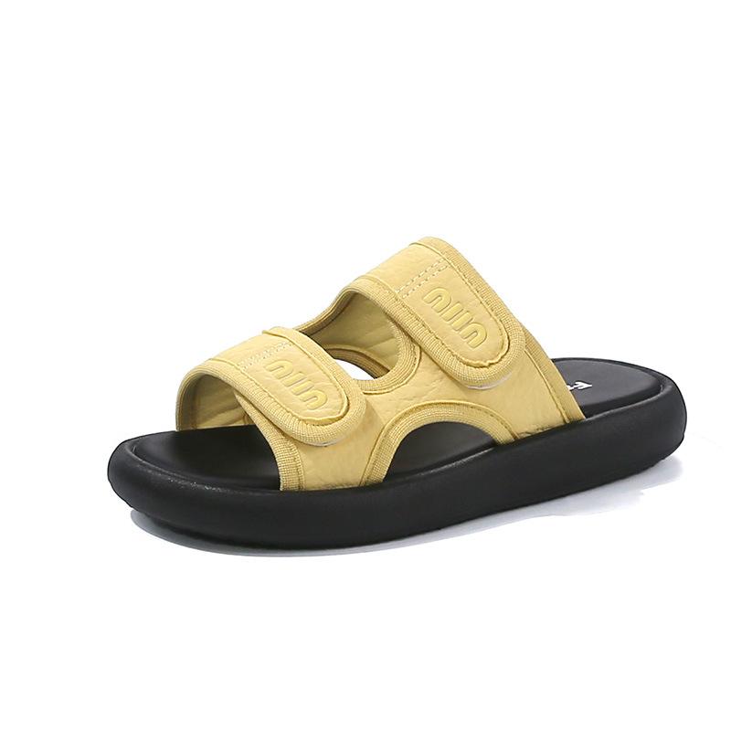 

Children s open-toed sandals 2025 summer popular soft-soled non-slip baby girl slippers fashion boys casual shoes 26-30 yards, 5 pairs in one hand жёлтый