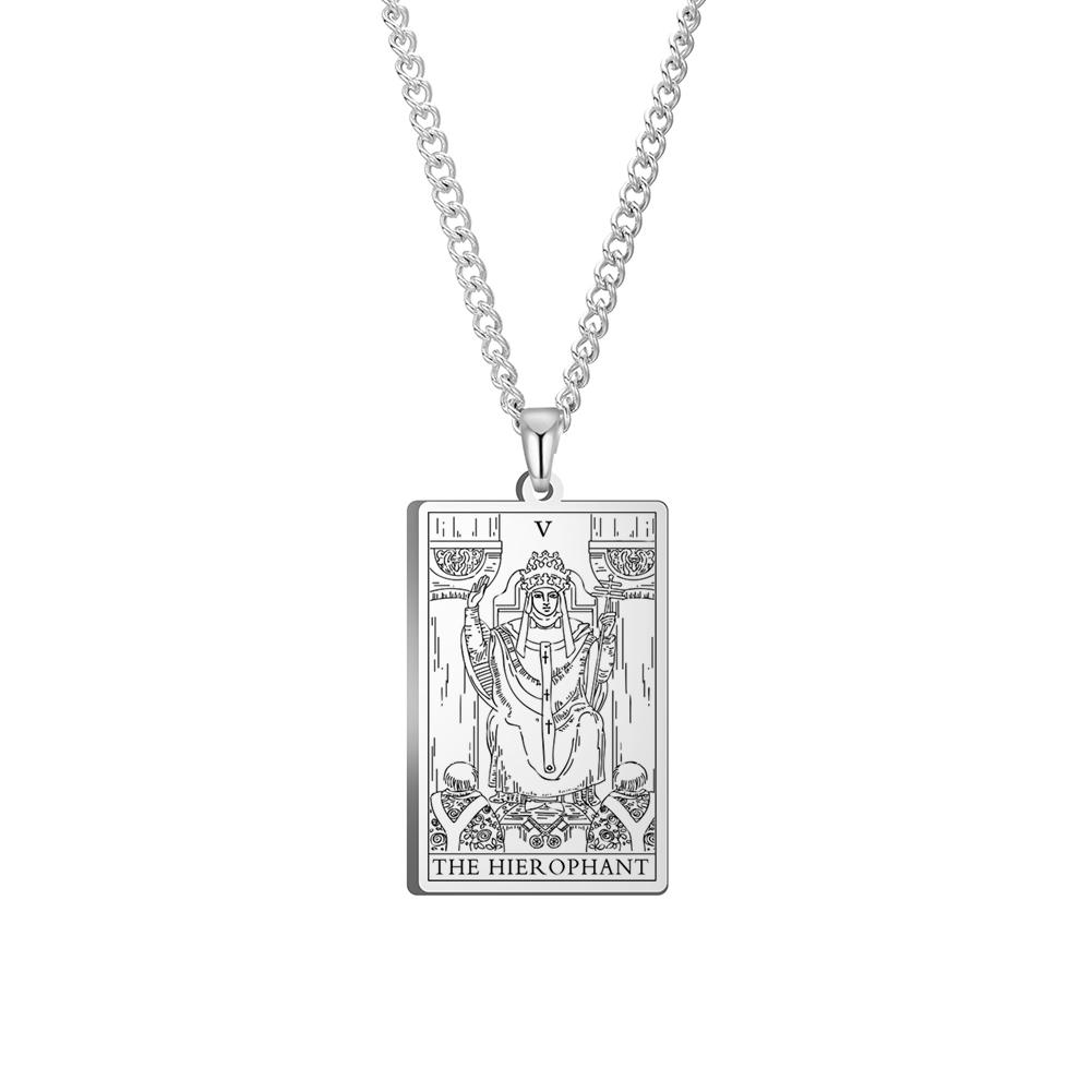 Dawapara Vintage Tarot Kartı Kolye Major Arkana Pagan Astroloji Tılsım Kolye Uçları Paslanmaz Çelik Takı