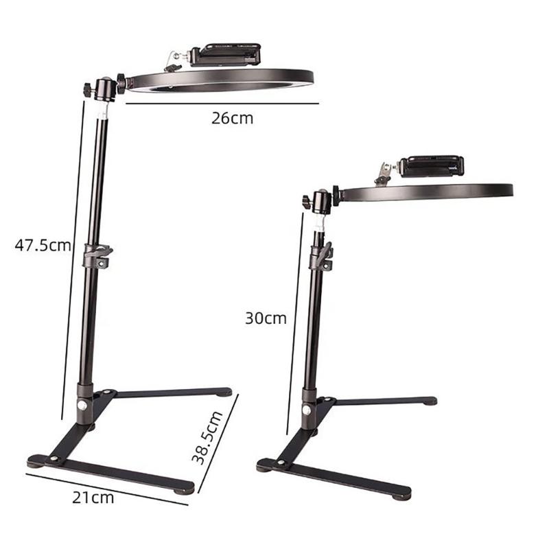 Multiple Angle Carbon Steel Phone Holder Tripods Stand For Smartphones Cameras LED Lights And Microphones