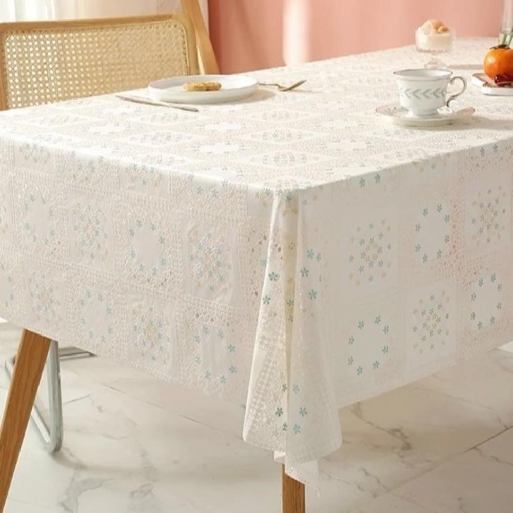 Floral Patterned Waterproof PVC Tablecloth Washable Erasable Table Cover Rectangular Stain Resistant Table Mat Dining Tables