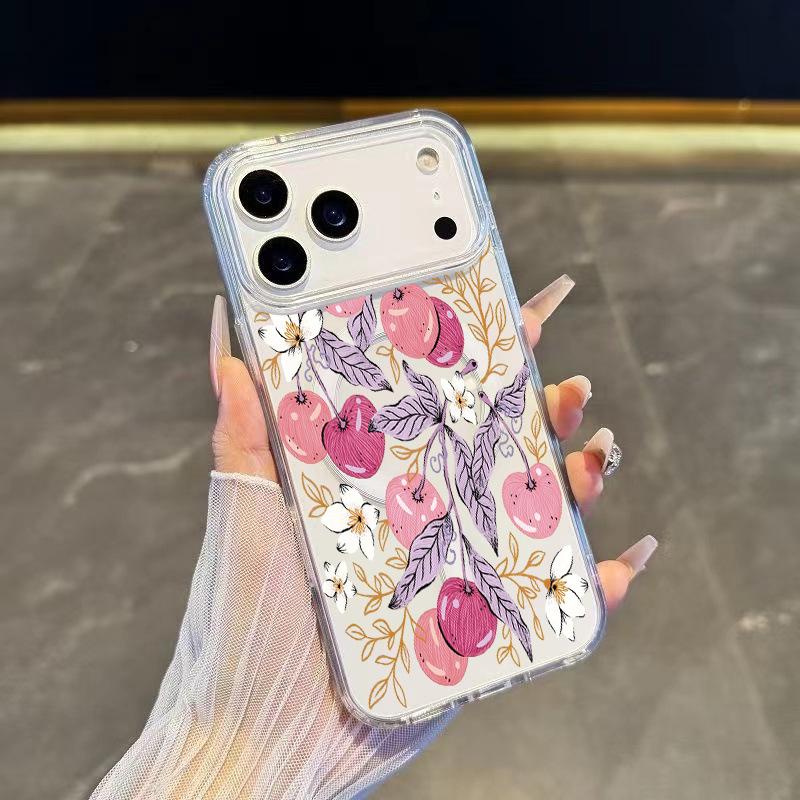 

Cherry Blossom Oil Painting Phone Case for iPhone 11-17 Pro (Large Hole, Transparent) iPhone 14 Plus