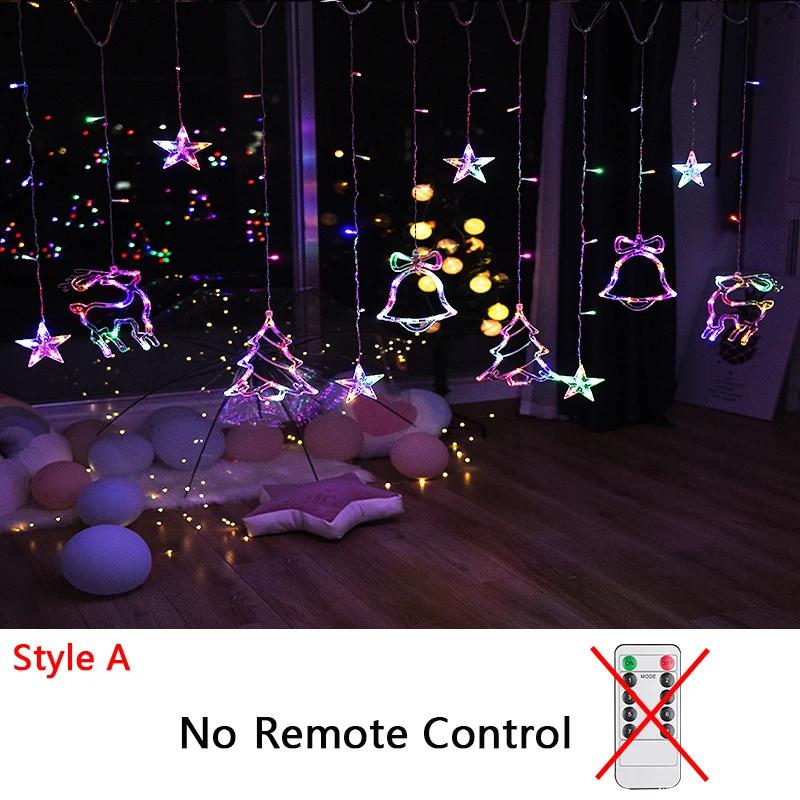 Christmas Decor String Garland Curtain Light LED for Wedding Home Christmas Tree Ornament 2024 Navidad Xmas Gift 2025 New Year