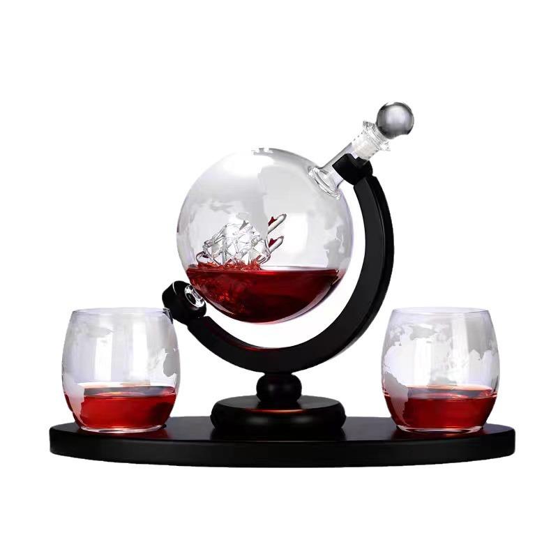 Earth Decanter Set: High Borosilicate Glass Infusion Bottle & Craft Ornament