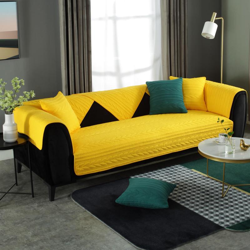 Four Seasons Universal Front and Back Cotton Quilted Sofa Cushion Modern Simple Double-sided Fabric Sofa Cushion Towel