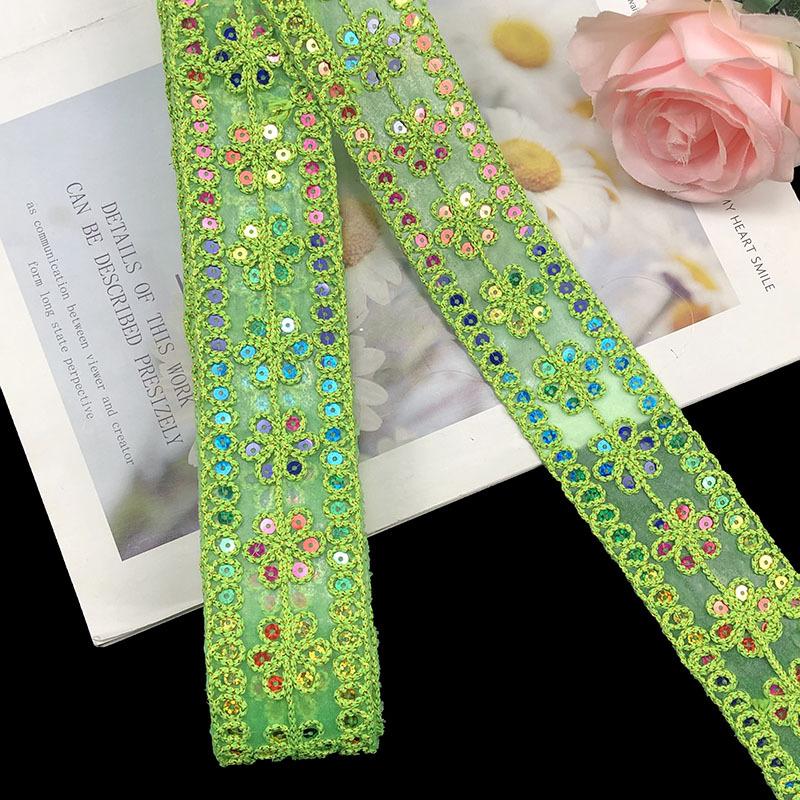 

Материалы ручной работы «сделай сам», 1 шт., 4,5 ярда, новое кружево с вышивкой и блестками, кружевная занавеска со штрих-кодом, домашний текстиль, аксессуары в стиле меньшинств, кружево 5cm/4.5 yards