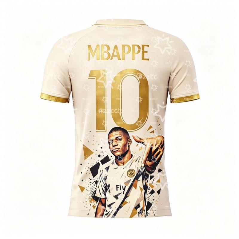 2026 Mbappe Fan Gift No.10 Football Jersey Training Suit Summer Sports Men's T-Shirt  Tee Cycling Jersey