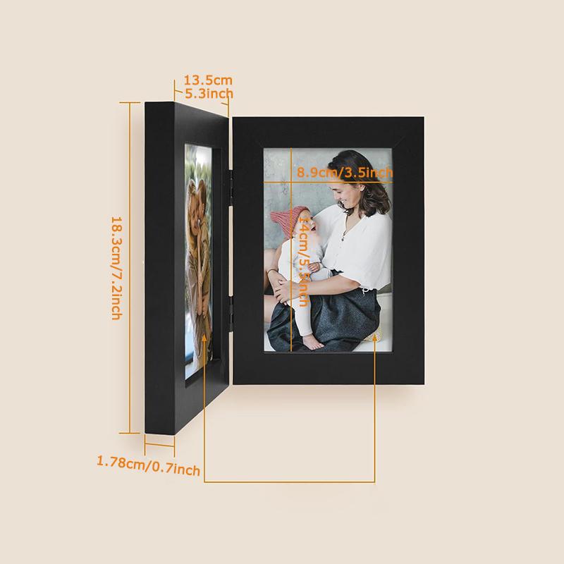WTEMPO Öffnungsbarer Klapp-Fotorahmen Doppelrahmen Klappbares Scharnier Fotorahmen für Heim-Ausstellung Bilder für Collage Foto-Poster Kunstwerk