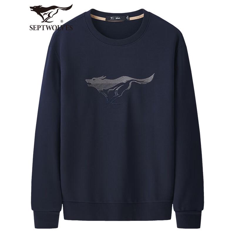 Septwolves Men s Autumn Embroidered Long Sleeve Sweatshirt XL