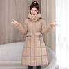 Europe and the United States 2025 winter new waist-cinched mid-length over-the-knee cotton jacket fashionable slimming cotton jacket hooded jacket