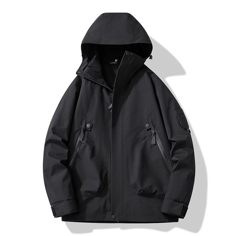 Windproof Waterproof Fleece-Lined Mountain Windbreaker Jacket for Skiing & Hiking