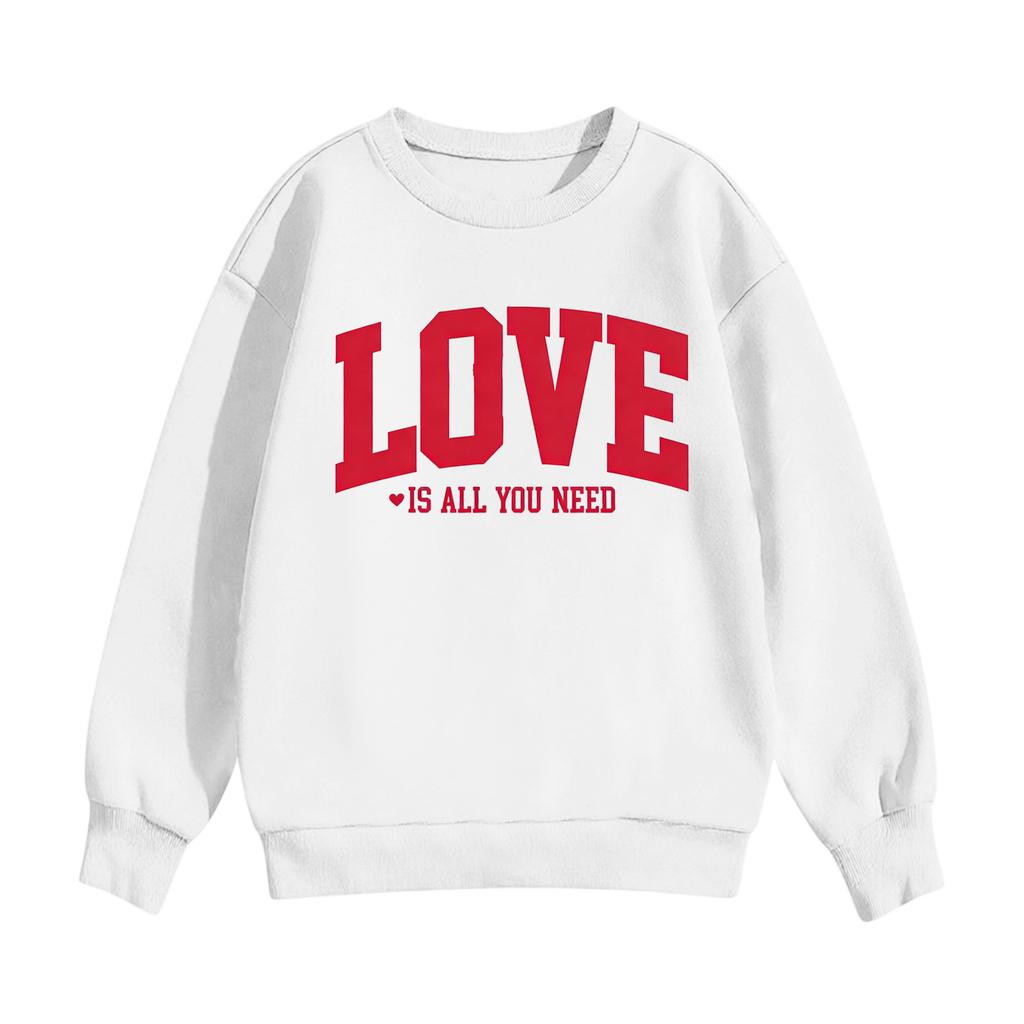 Kinder Freizeit Rundhals Bedruckter Pullover Langarm Kapuzen-Sweatshirt Oberteil