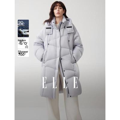 Women's White Duck Down Hooded Jacket