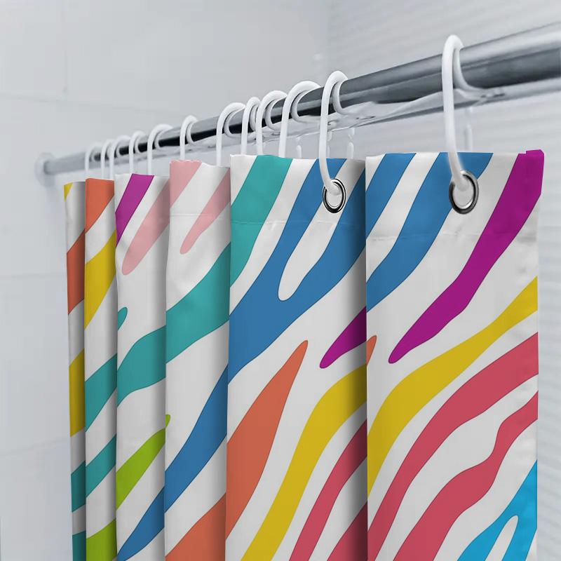 Colorful Abstract Shower Curtain Modern Art Bathroom Decor Waterproof Fabric Liner Set Artistic Pattern Home Textile