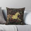 Medieval Unicorn Midnight Floral Pillowcase Polyester Linen Velvet Creative Zip Decorative Pillow Case Sofa Seater Cushion Cover