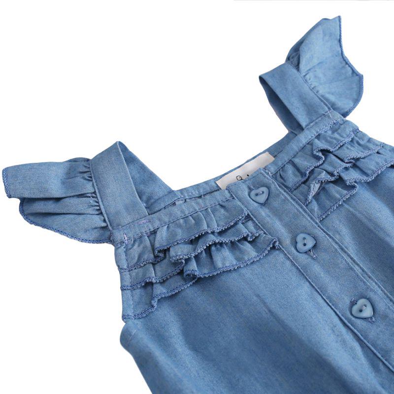 Barboteuse Courte Mère En Denim Bleu Clair – Taille M – Occasion Très Bon État – Style Romper