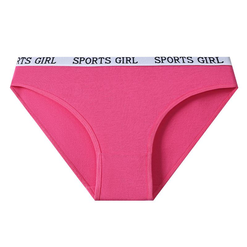 Letter Printed Low Waist Sexy Panties Comfortable Sports Plus Size Pure Cotton Triangle Women’s Panties