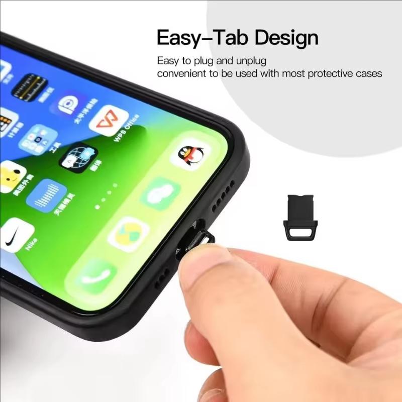 13-Piece Type-C Phone Earphone Universal Dust Plug Set, Phone Usb-C Dust Cover, Comes with 6 Lanyards and 1 Cleaning Brush, Daily Care Kit for Phones