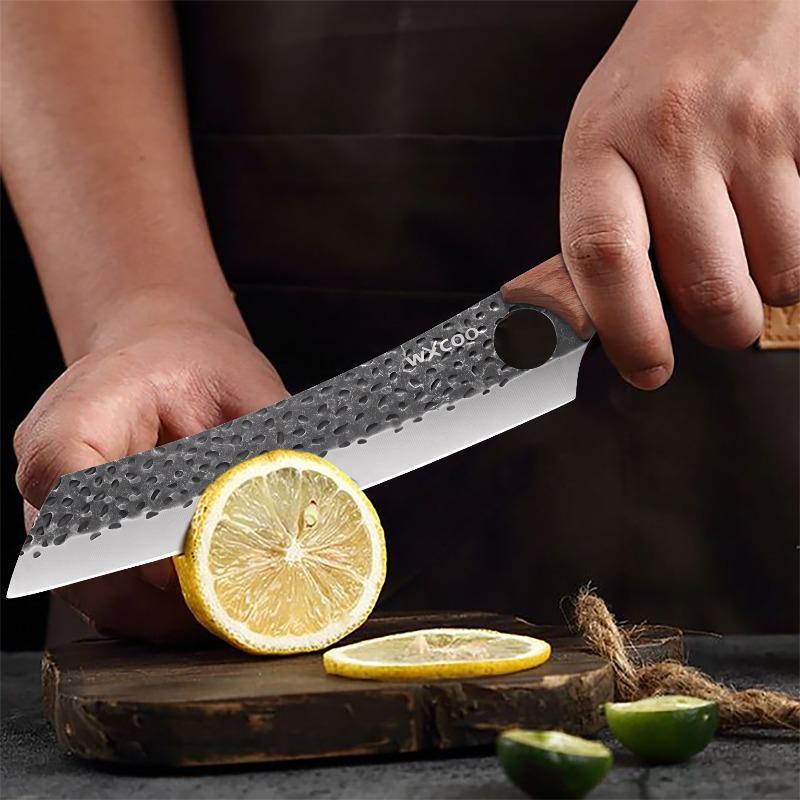 WXCOO High Carbon Stainless Steel Butcher Knife Multifunctional Boning Knife for Fruits Meat Cleaver Kitchen Knife Cooking Tool