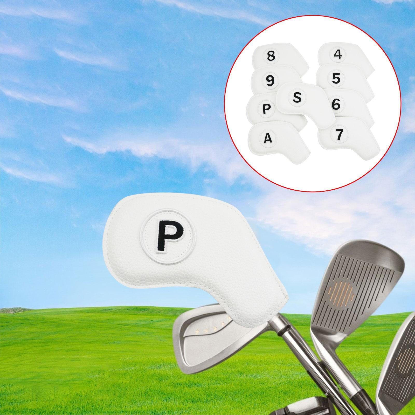 

9 шт. чехлы для головок клюшек для гольфа, защита от царапин, ПУ белый