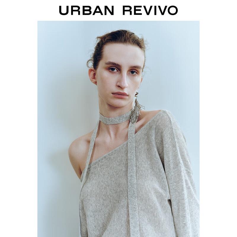 UR Women's Ribbon Pleated Off-Shoulder Knit Top