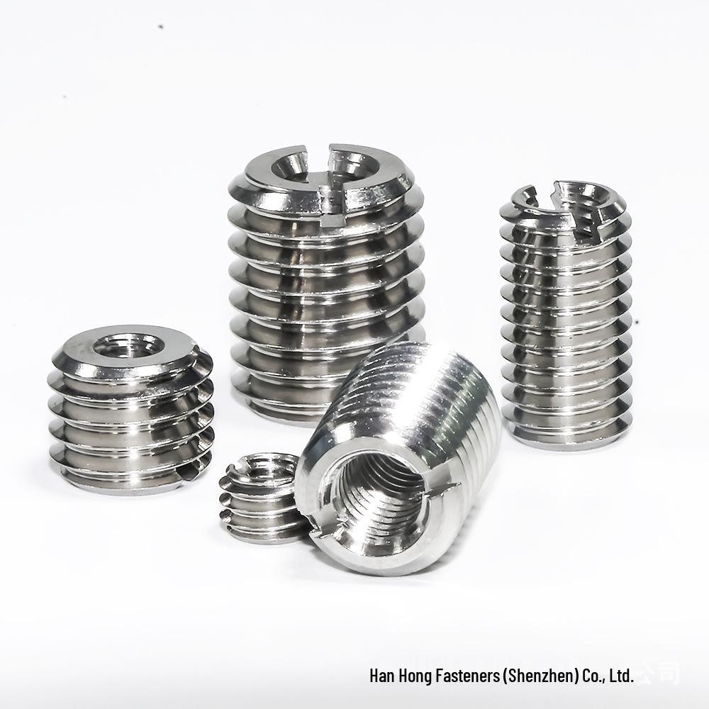304 Stainless Steel Slotted Flange Self-Tapping Threaded Insert and Nut Set