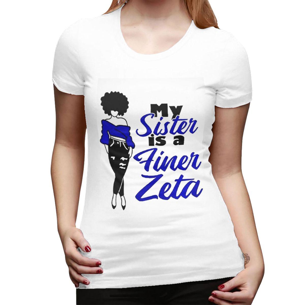 

Zeta Phi Beta Sorority Logo TShirt for Women ONeck Streetwear T Shirts Womens Short Sleeve Summer Clothes Tops S
